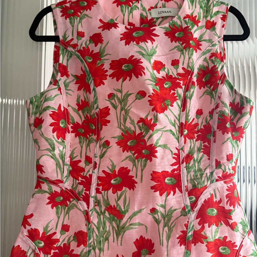 Floral Red And Pink Maxi Dress - Sleeveless Elegant Fit — image 7 of 8
